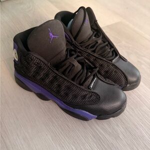 Jordan 13 Retro “ Court Purple “ Kids Sneakers Black Purple